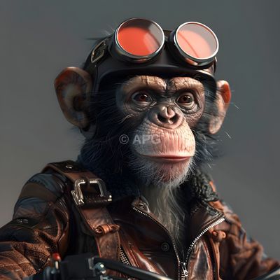 KI-generierter Affe im Biker-Outfit mit Fliegerbrille